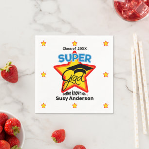 Modern Super Grad Logo - Personalize Name and Year Napkins