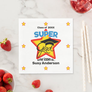 Modern Super Grad Logo - Personalize Name and Year Napkins