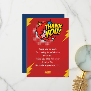 Modern, Superhero boy birthday Thank You Card