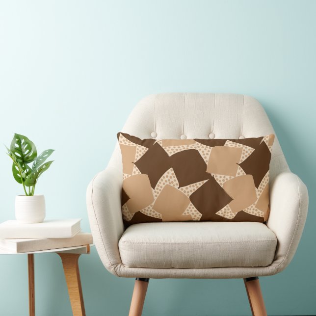 Modern Support: Abstract Geometric Sunset Havana Lumbar Pillow (Chair)