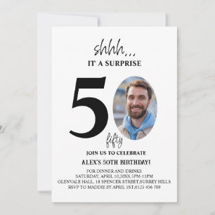 Modern Surprise Birthday Party Minimal Men orWomen Invitation