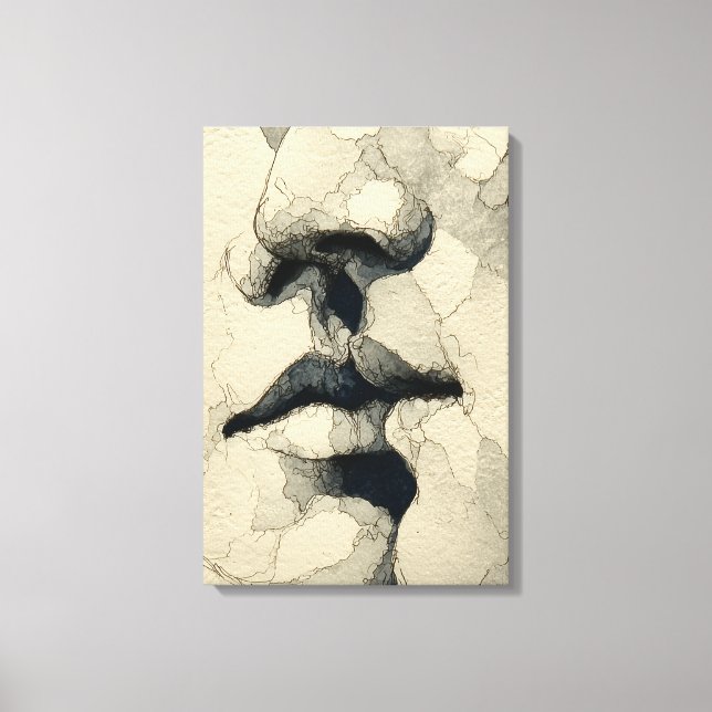 Modern Surreal Portrait | Fragmented Bond (detail) Canvas Print (Front)