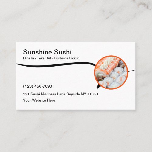 Modern Sushi Restaurant Japanese Cuisine Business Card