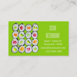 Modern Sushi restaurant or catering business Busin Card