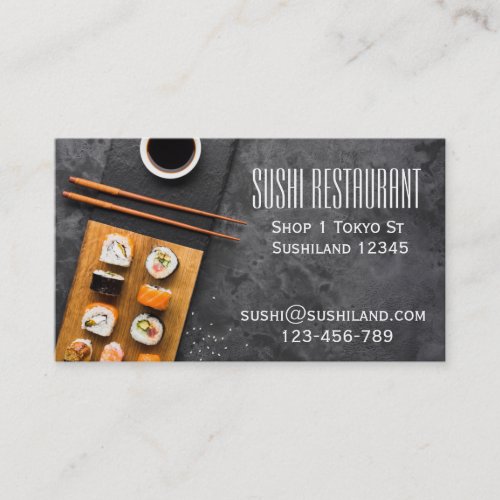 Modern Sushi restaurant or catering business Business Card