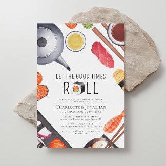 Modern Sushi Theme Rehearsal Dinner Invitation