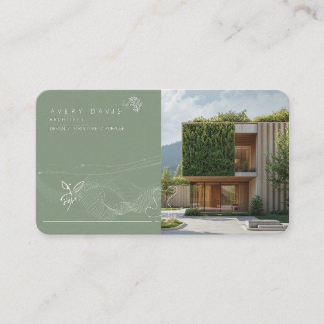 Modern Sustainable Architect Business Card (Front)