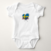 Modern Sweden Flag Cute Heart custom name