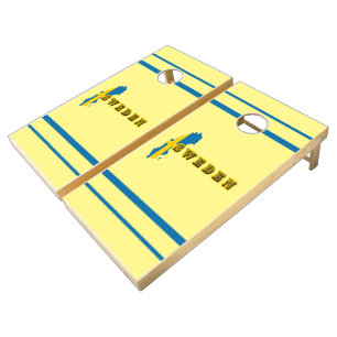 Modern sweden swedish Art Letter map Flag Souvenir Cornhole Set