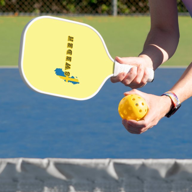 Modern sweden swedish Art Letter map Flag Souvenir Pickleball Paddle (Insitu)