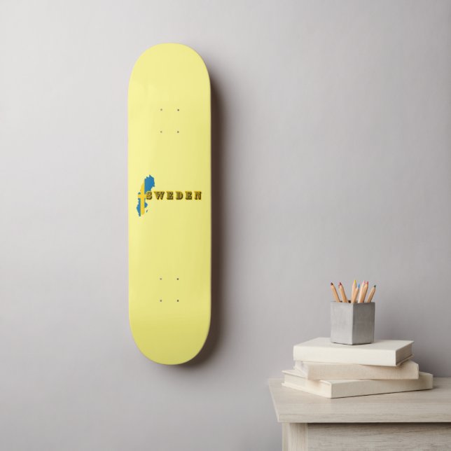 Modern sweden swedish Art Letter map Flag Souvenir Skateboard (Wall Art)