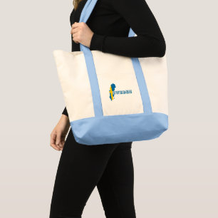 Modern sweden swedish Art Letter map Flag Souvenir Tote Bag