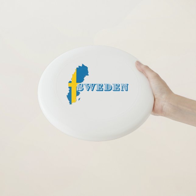 Modern sweden swedish Art Letter map Flag Souvenir Wham-O Frisbee (In Hand)