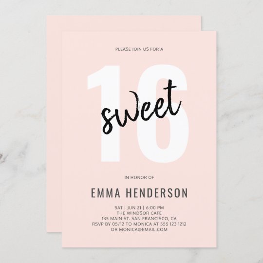 Modern Sweet 16 Birthday Party Invitation | Zazzle.com