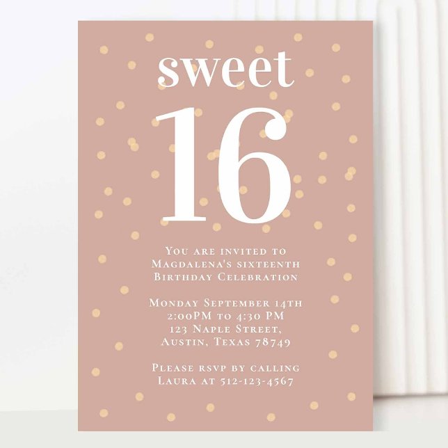 Modern Sweet 16 Birthday Party Invitation (Creator Uploaded)