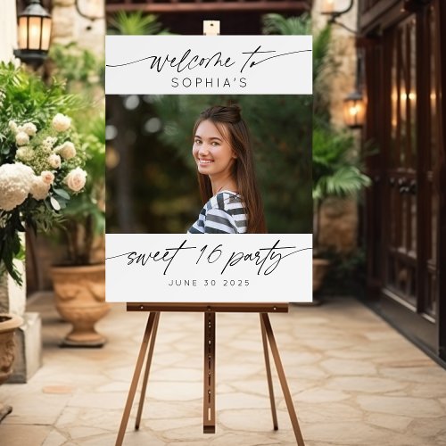 Modern Sweet 16 Birthday Party Photo Welcome Foam Board