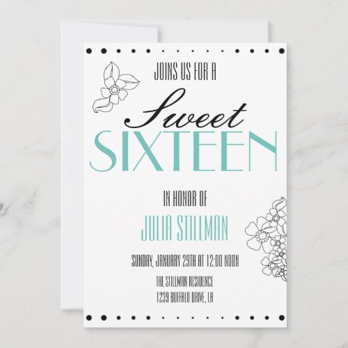 Modern Sweet 16 Invitation