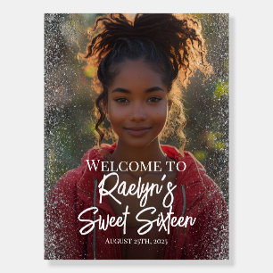 Modern sweet 16 photo welcome sign Foam Board