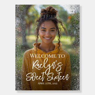 Modern sweet 16 photo welcome sign Foam Board
