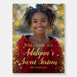 Modern sweet 16 photo welcome sign Foam core Board