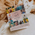 Modern sweet 16 pink birthday 11 photo collage card<br><div class="desc">Modern sweet 16 rose gold glitter ombre pastel blush pink birthday 11 photo collage grid. Add your favorite friends and family photos with a cool and modern typography.</div>