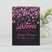 Modern Sweet 16 Pink Midnight Glam Invitation (Standing Front)