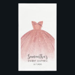 Modern Sweet 16 Script Dress 16th Birthday Custom Paper Guest Towels<br><div class="desc">Featuring a pretty blush pink dress with modern script,  this birthday paper guest towel is perfect for party. Easily replace the party details by clicking the "Personalize" button.</div>