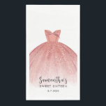 Modern Sweet 16 Script Dress 16th Birthday Custom Paper Guest Towels<br><div class="desc">Featuring a pretty blush pink dress with modern script,  this birthday paper guest towel is perfect for party. Easily replace the party details by clicking the "Personalize" button.</div>
