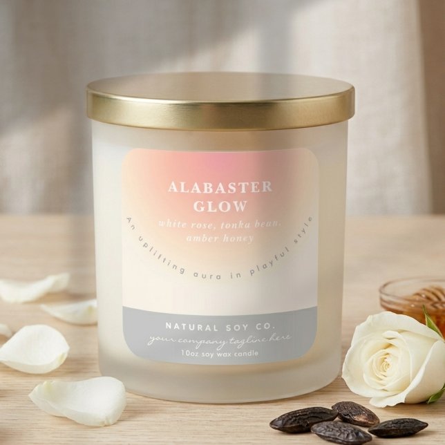 Modern Sweet Blush Pink Beige Ombre Candle Label (Modern Sweet Blush Pink Beige Ombre Candle Label)