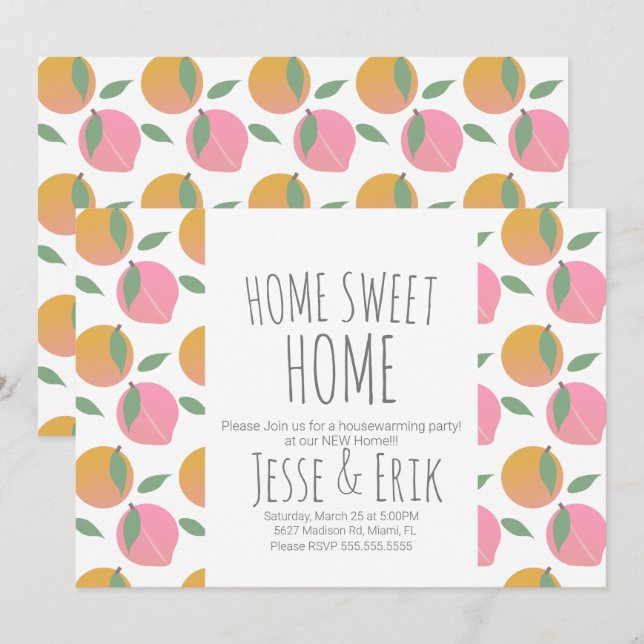 Modern Sweet Fruits Housewarming Party Invitation (Front/Back)