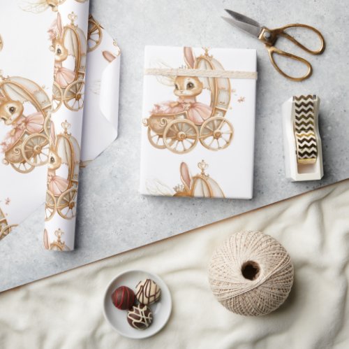 Modern Sweet Illustration Bunny Wrapping Paper