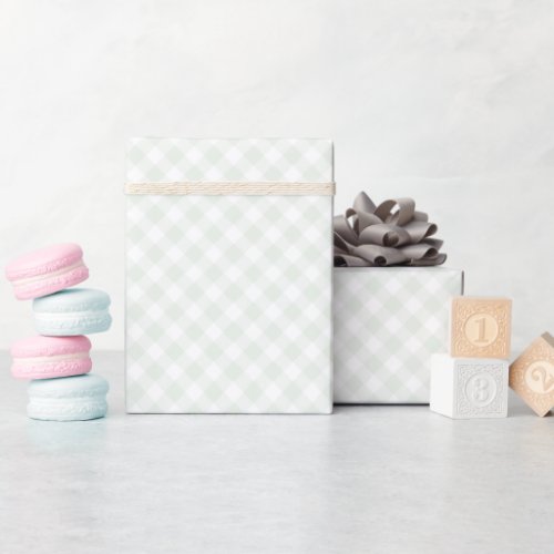 Modern  Sweet Light Green Gingham  Wrapping Paper