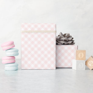 Modern + Sweet Light Pink Gingham  Wrapping Paper