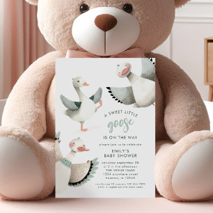 Modern Sweet Little Goose Baby Shower Invitation