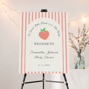 Modern Sweet Little Peach Baby Shower Welcome Sign