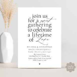 Modern Sweet Love Minimalist Wedding Reception Invitation