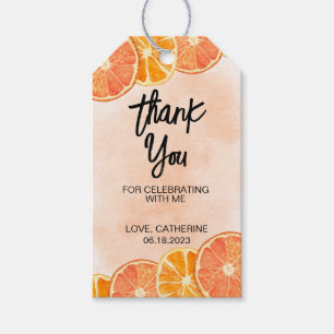 Modern Sweet Orange Citrus Slice Summer Birthday Gift Tags
