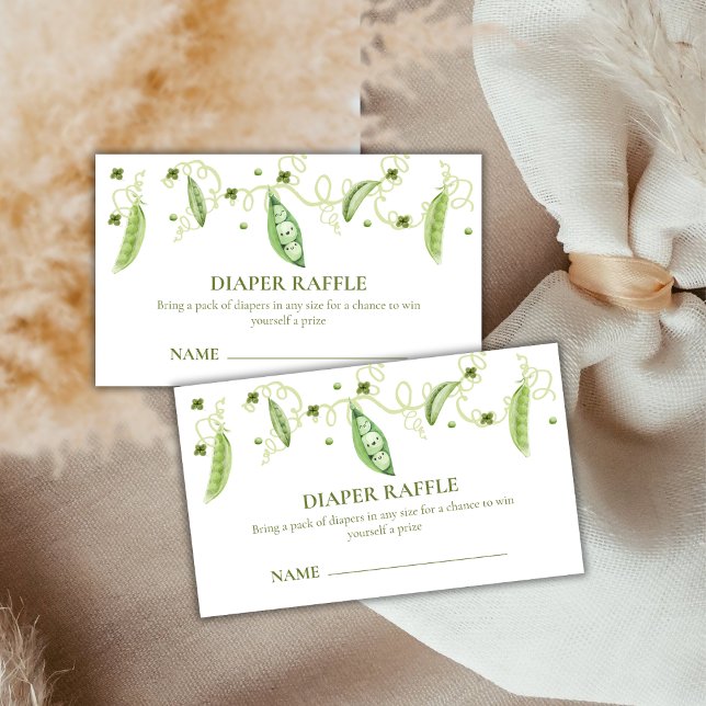 Modern Sweet Pea In Pod Diaper Raffle Baby Shower  Enclosure Card (Modern Sweet Pea In Pod Diaper Raffle Baby Shower Enclosure Card)