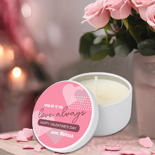 Modern Sweet Pink Love Always Valentine's Day Mini Candle Favors