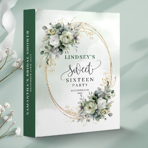 Modern Sweet Sixteen Botanical Eucalyptus Album 3 Ring Binder