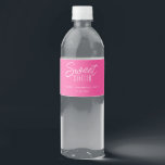 Modern Sweet Sixteen hot pink girls 16th birthday Water Bottle Label<br><div class="desc">Modern pink Sweet Sixteen birthday party labels for water bottles in hot pink with white script text. The text can be personalized, making it a perfect fit for a girls 16th birthday party celebration. Matching items available. Please use the message me button below for help with further customization and special...</div>
