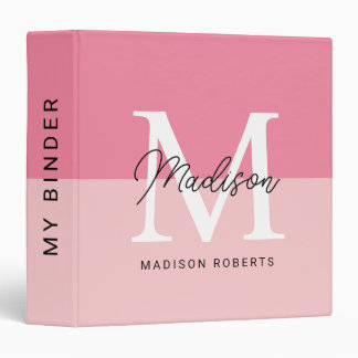 Modern Sweet Watermelon Monogram Name 3 Ring Binder