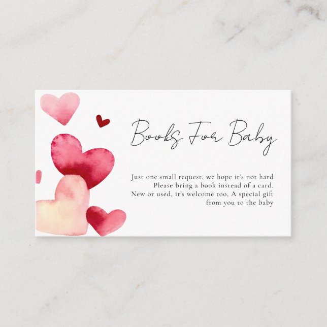 Modern Sweetheart Baby Shower Book Request Enclosure Card (Front)
