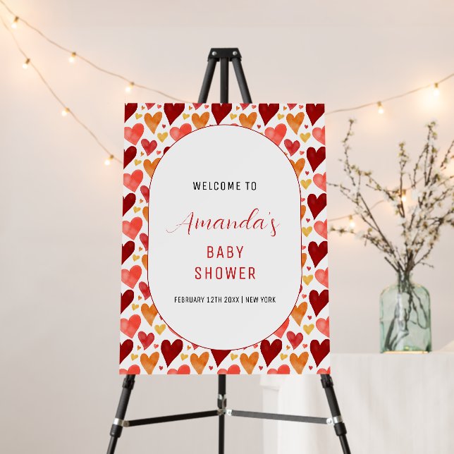 Modern Sweetheart Baby Shower Welcome Sign (In Situ (Stand))