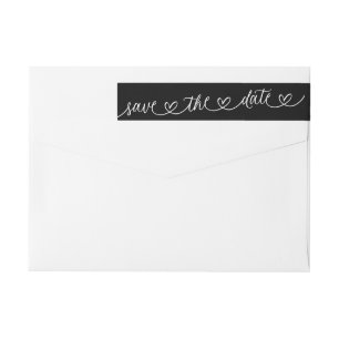 Modern Sweethearts Wedding Save the Date Wrap Around Label