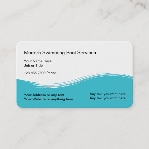 Modern Swimming Pool Service Business Card