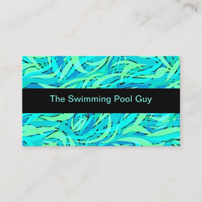 Modern Swimming Pool Service Business Card (Front)