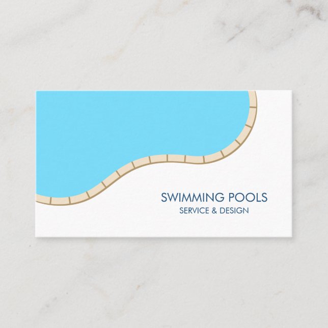 Modern Swimming Pool Services Business Card (Front)