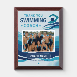 Modern Swimming Team Photo Coach Award Plaque