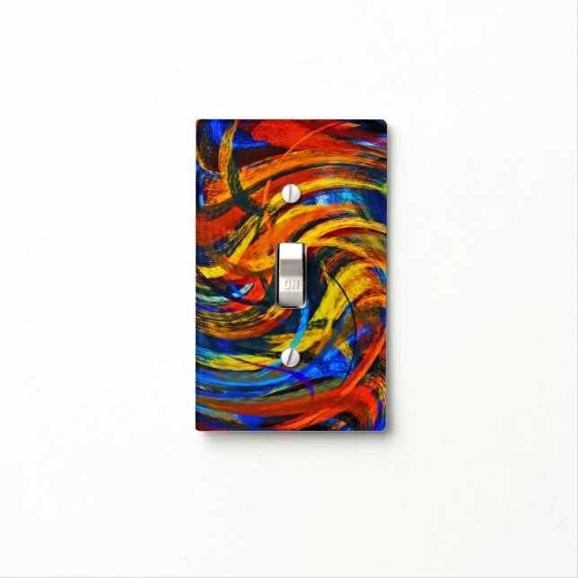 Modern Swirl Abstract Art #11 Light Switch Cover (In Situ)